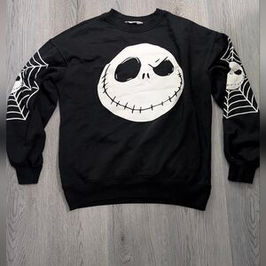 H&M Black NBC Jack Skellington Crewneck Kids Size 12-14 (Women S-M) Goth Disney